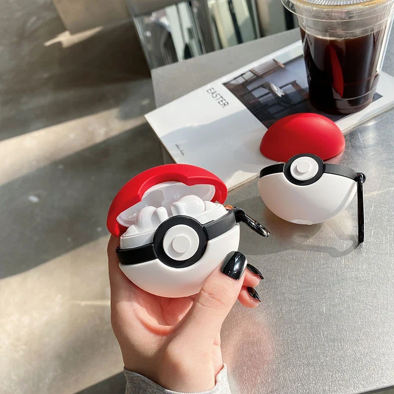 Étui de protection pour Airpods Pro ou Samsung FreeBuds au look Pokeball