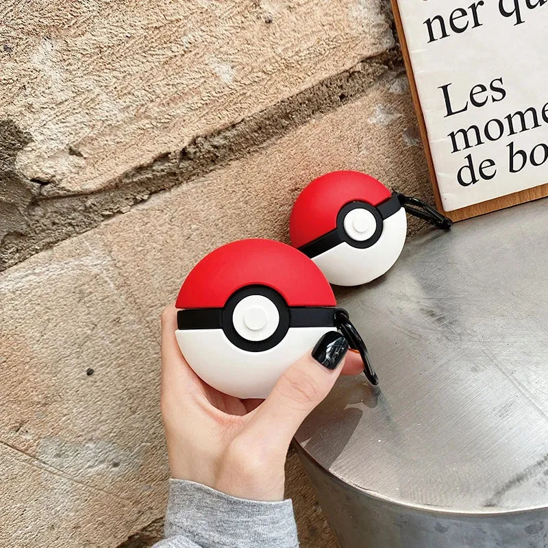Étui de protection pour Airpods Pro ou Samsung FreeBuds au look Pokeball