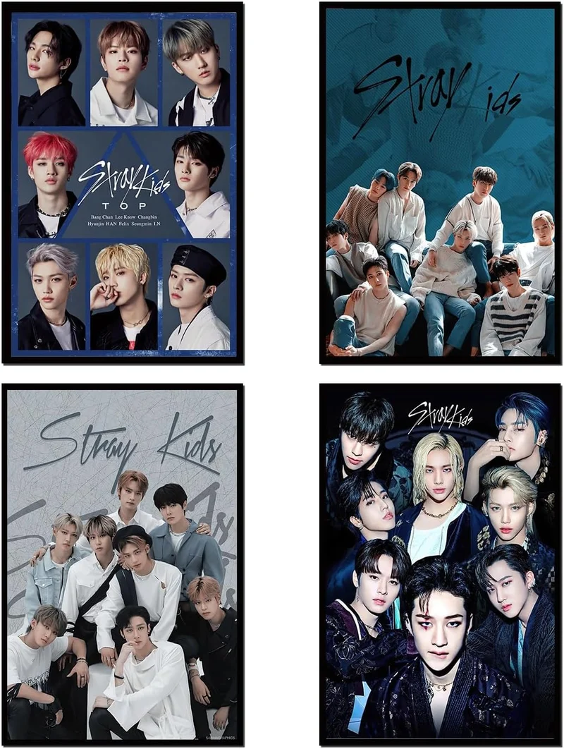 Set de 4 toiles Stray Kids (déco murale)