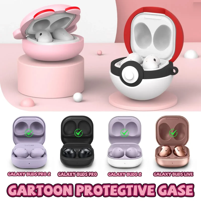 Étui de protection Pokeball pour Samsung Galaxy Buds FE, Buds 2 Pro, Buds 2, Buds Pro, Buds