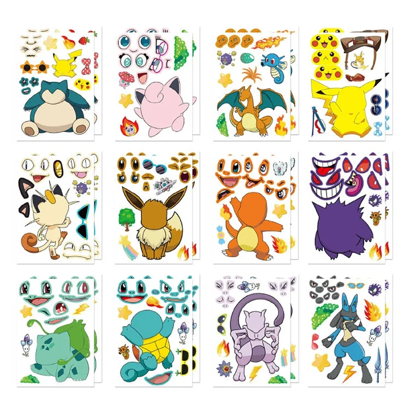 Puzzle d'autocollants Pokémon de nombreux Pokémon différents