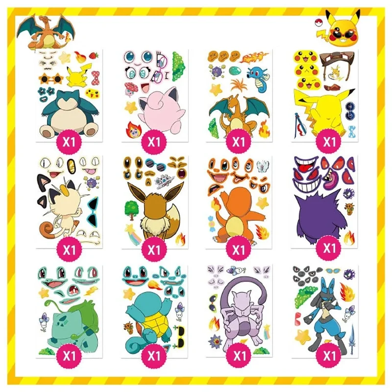Puzzle d'autocollants Pokémon de nombreux Pokémon différents