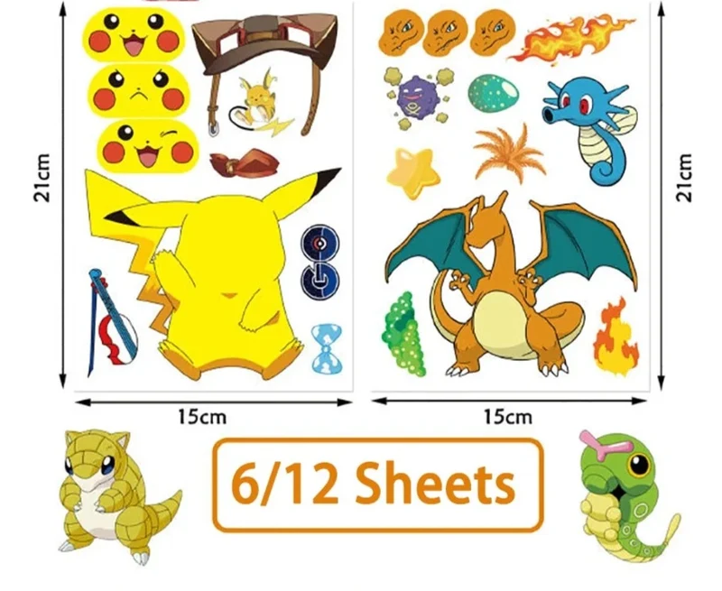 Puzzle d'autocollants Pokémon de nombreux Pokémon différents