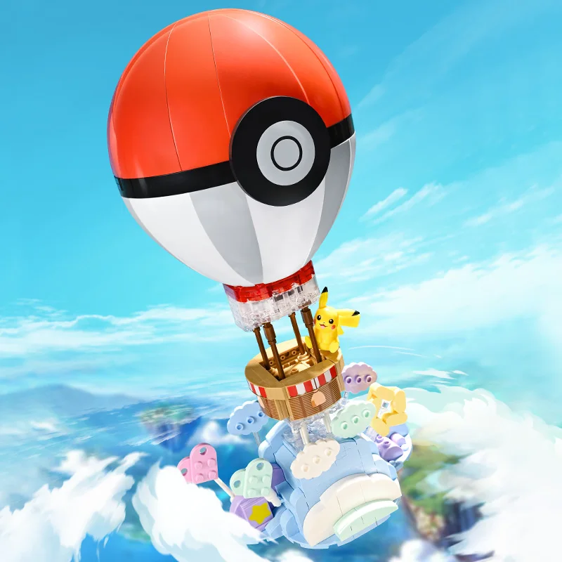 Jouet de bloc de construction de pince de montgolfière de Pokeball volant