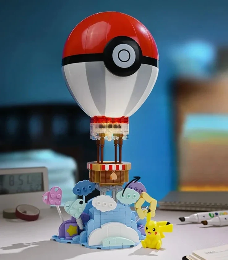 Jouet de bloc de construction de pince de montgolfière de Pokeball volant