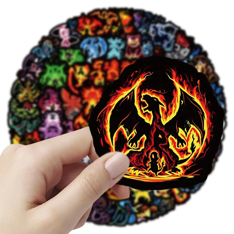 Décalcomanies autocollantes Neon Pokemon Graffiti (10, 30, 50 ou 100 pcs.)