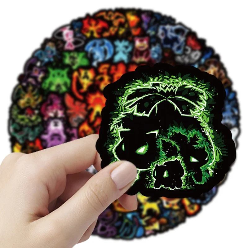 Décalcomanies autocollantes Neon Pokemon Graffiti (10, 30, 50 ou 100 pcs.)