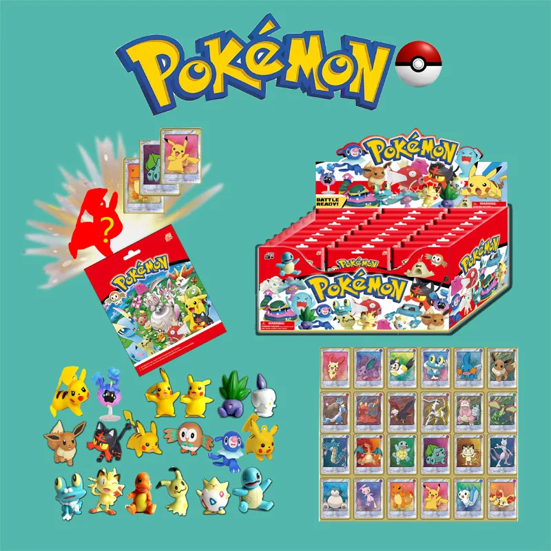 24 sacs aveugles Pokémon Pikachu dans une boîte cadeau avec 1 figurine et 3 cartes chacun.