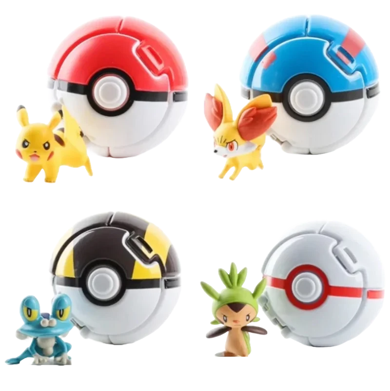20 pcs. Grandes (environ 7 cm) Pop n throw Pokeballs avec figurines jouets
