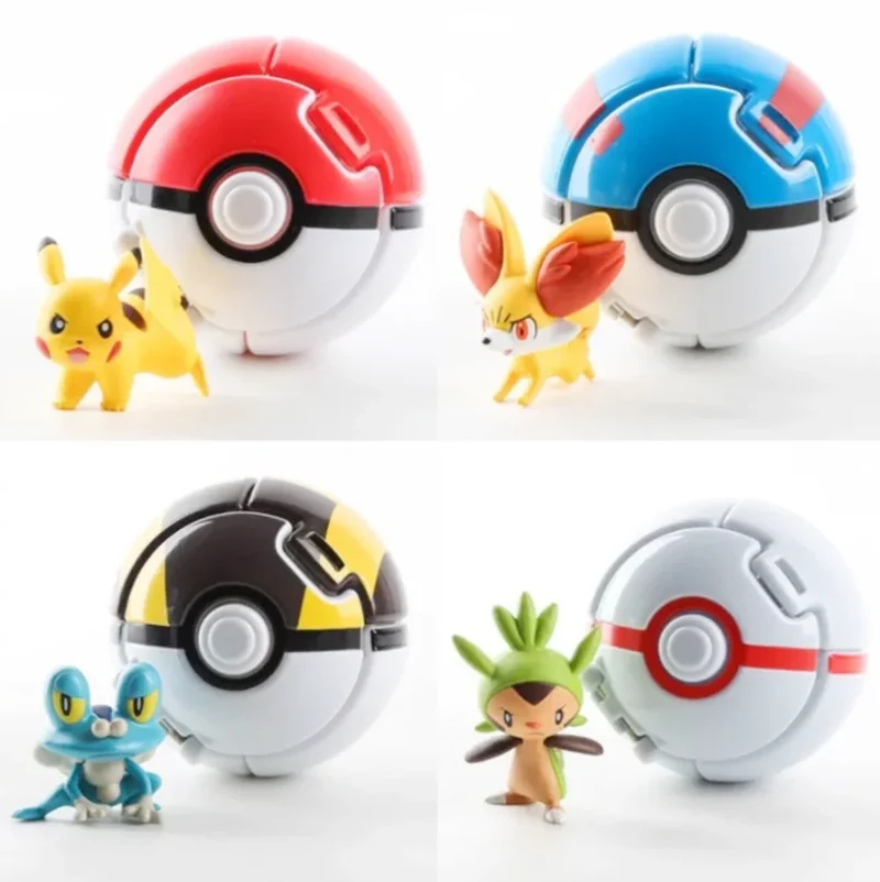 20 pcs. Grandes (environ 7 cm) Pop n throw Pokeballs avec figurines jouets