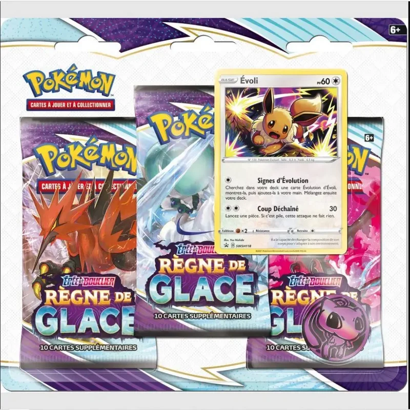 Tripack 3 Boosters Pokémon EB06 Règne de Glace – Français