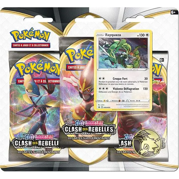 Pokémon – Tripack 3 Boosters EB02 – Clash des Rebelles – Rayquaza – Français