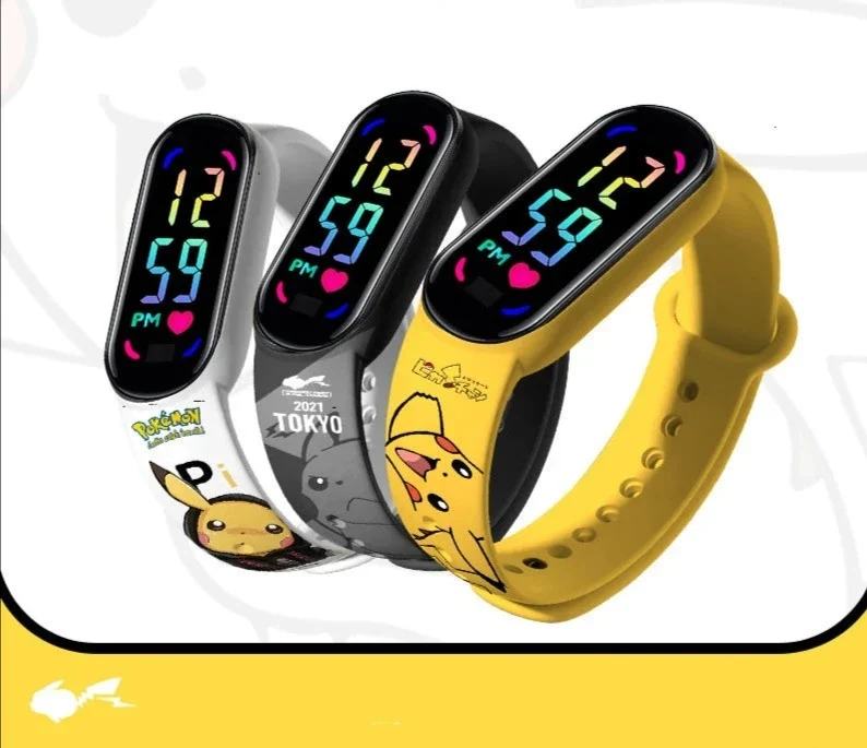Montres-bracelets pour enfants Pikachu avec écran couleur