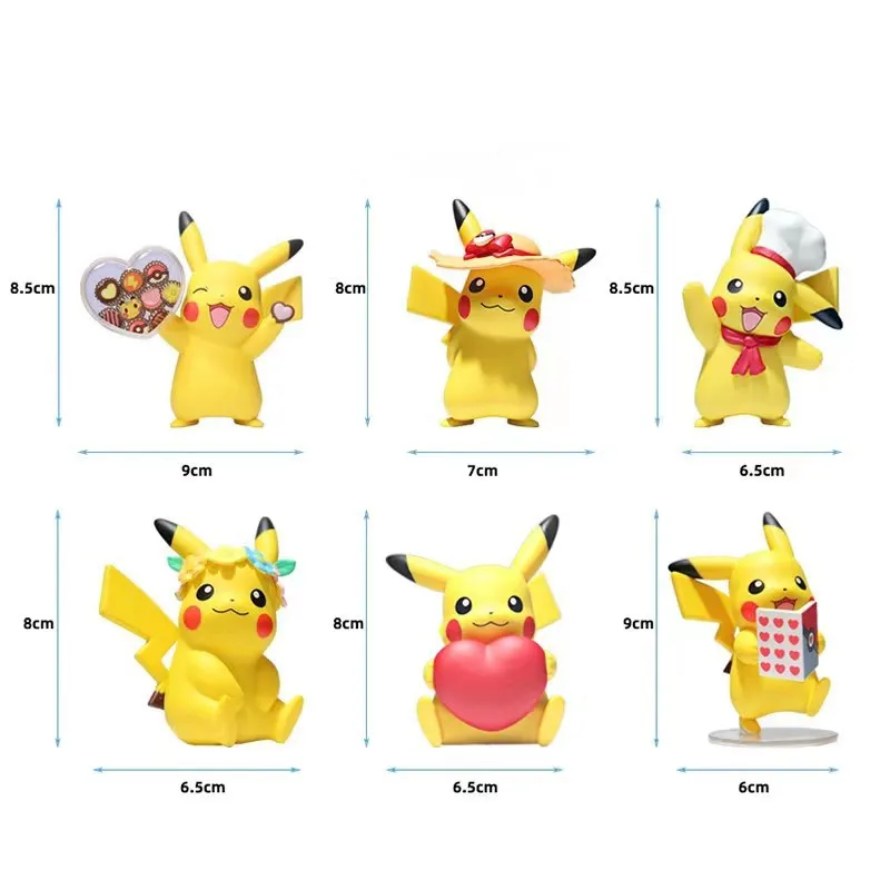 Set de 6 figurines Pikachu aux motifs de cuisine
