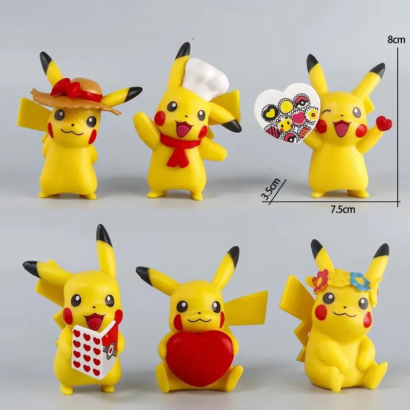 Set de 6 figurines Pikachu aux motifs de cuisine