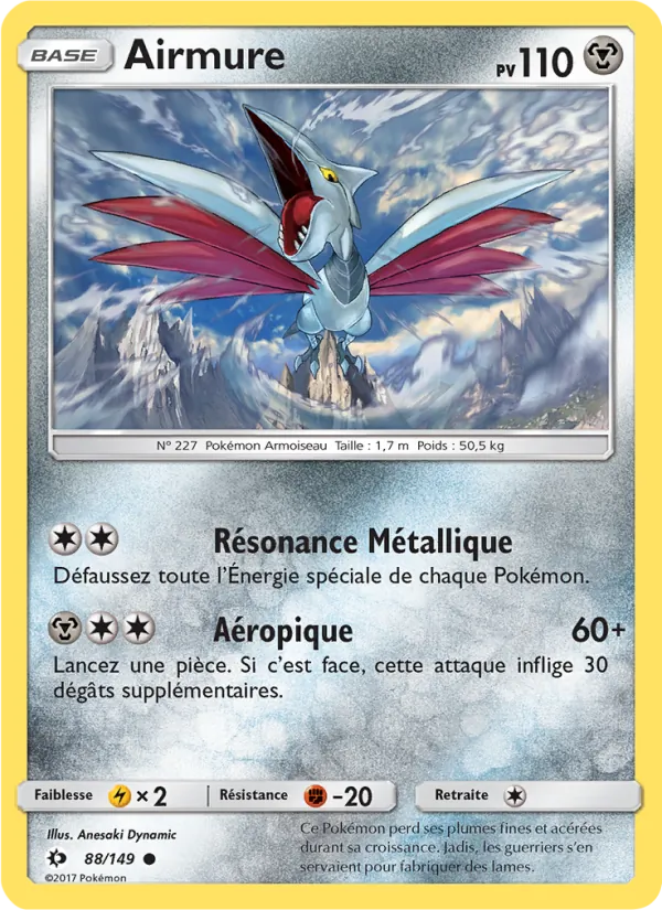Airmure 88/149 — SL1 – Soleil et Lune — Carte Pokémon française