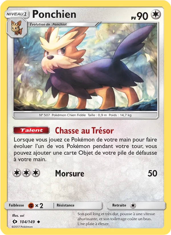 Ponchien 104/149 — SL1 – Soleil et Lune — Carte Pokémon française