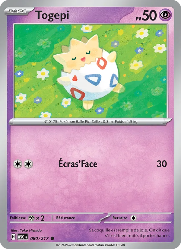 Togepi 80/217 — ME02.5 – Héros Transcendants — Carte Pokémon française