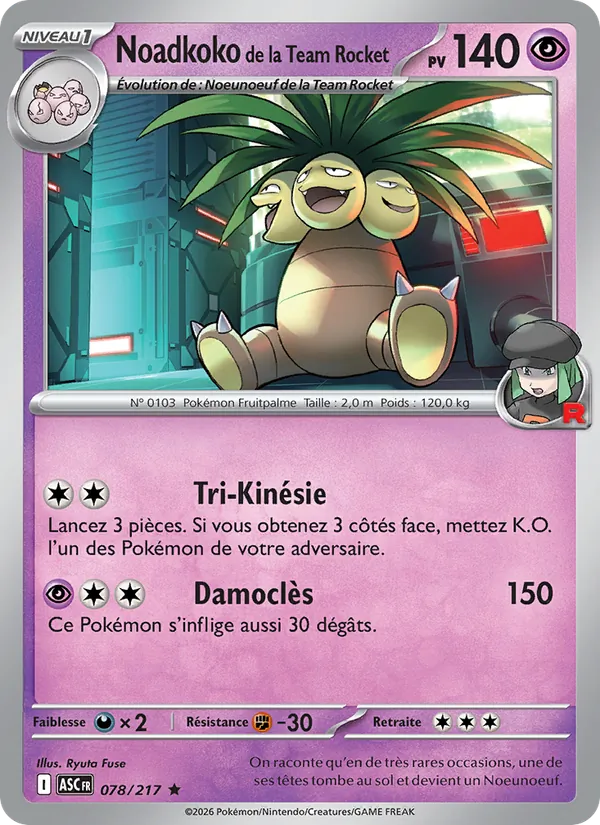 Noadkoko de la Team Rocket 78/217 — ME02.5 – Héros Transcendants — Carte Pokémon française