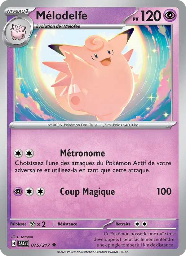 Mélodelfe 75/217 — ME02.5 – Héros Transcendants — Carte Pokémon française