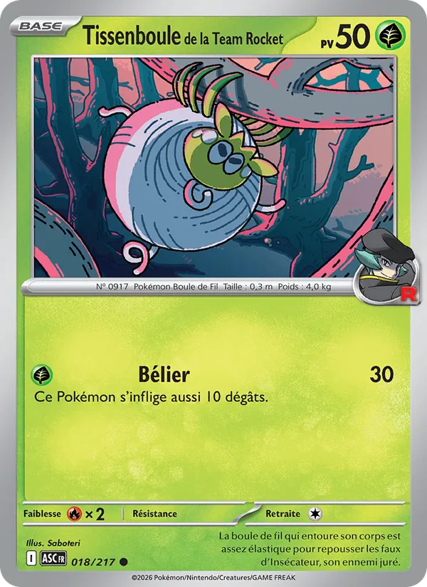 Tissenboule de la Team Rocket 18/217 — ME02.5 – Héros Transcendants — Carte Pokémon française
