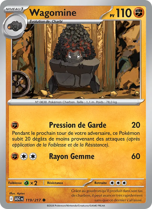 Wagomine 119/217 — ME02.5 – Héros Transcendants — Carte Pokémon française