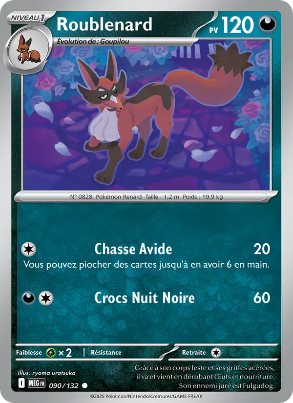 Roublenard 90/132 — ME01 — Méga-Évolution — Carte Pokémon française