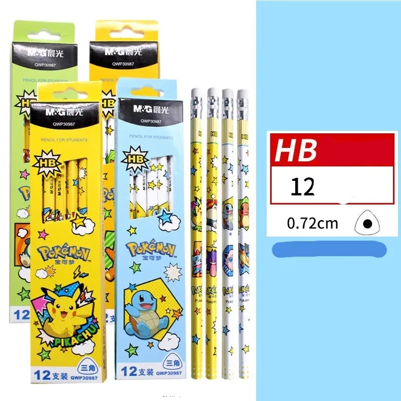 12 crayons Pokémon Pikachu