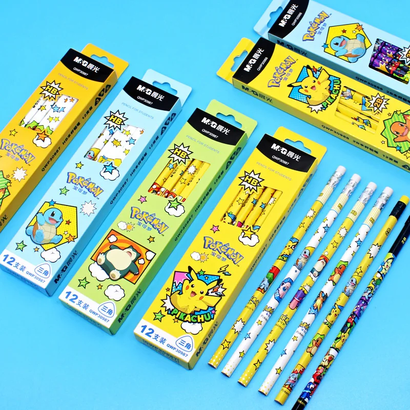 12 crayons Pokémon Pikachu