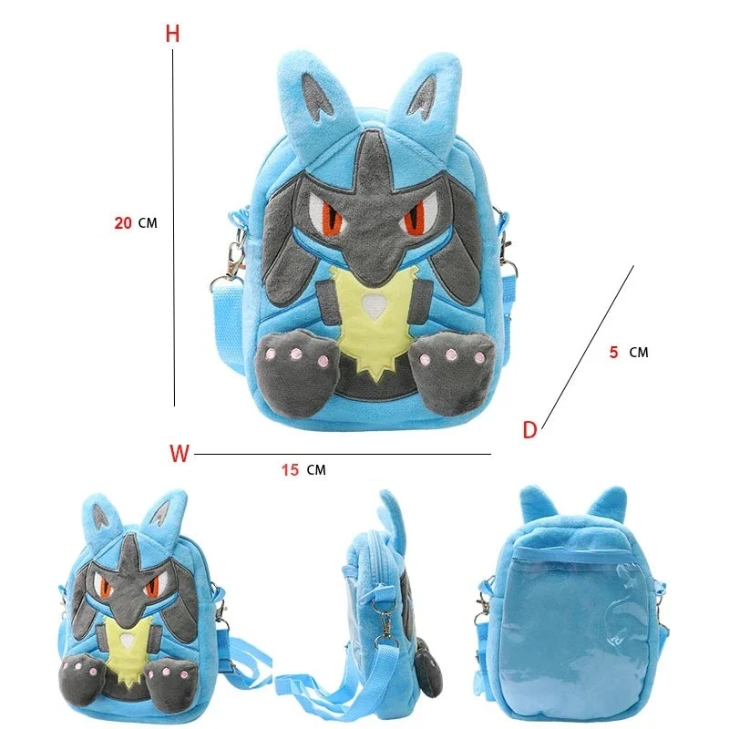 Sacs à bandoulière Mimigma, Lucario ou Bauz Plush (environ 20 cm)