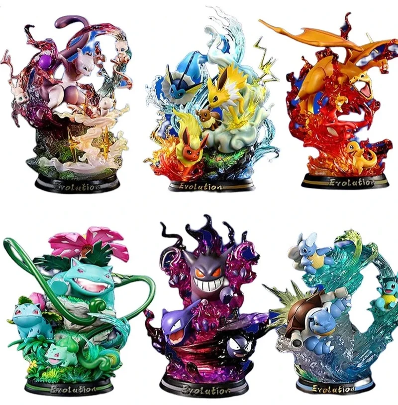 Figurines Pokemon Evolution Turtok, Evoli, Raichu et autres