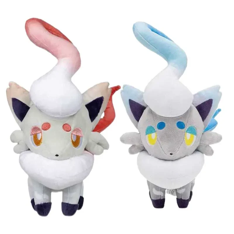 Peluche Pokémon Hisui-Zorua brillante irisée (env. 28 cm)