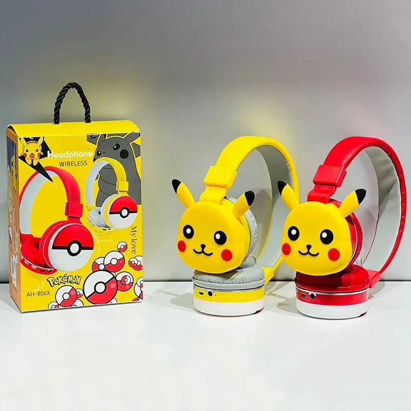Oreillette Bluetooth Pikachu 3D en jaune ou rouge pour enfant