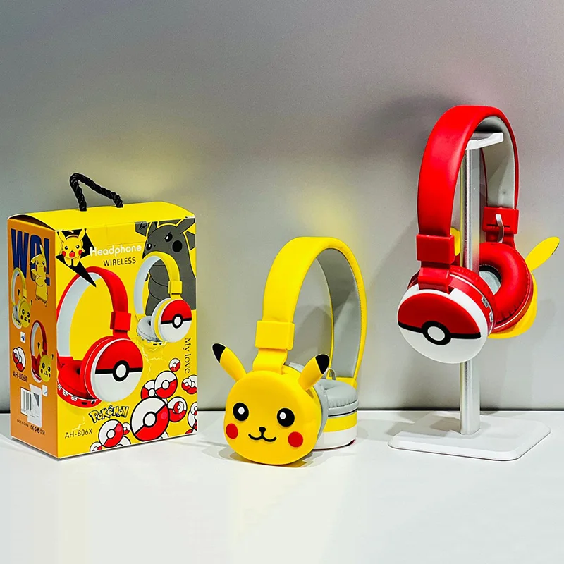 Oreillette Bluetooth Pikachu 3D en jaune ou rouge pour enfant