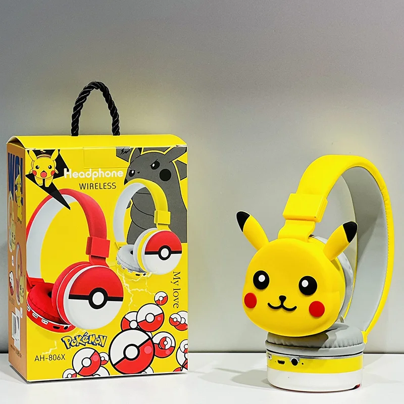 Oreillette Bluetooth Pikachu 3D en jaune ou rouge pour enfant