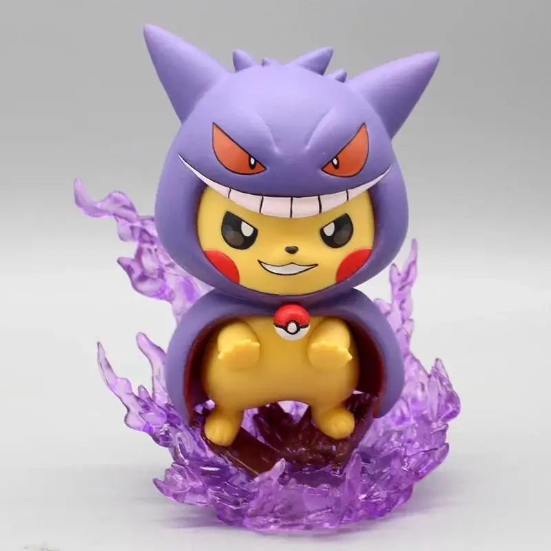 Figurines de cosplay Pikachu – Gengar, Charizard, Bulbasaur, Enton et bien plus encore. (environ 10-12 cm)