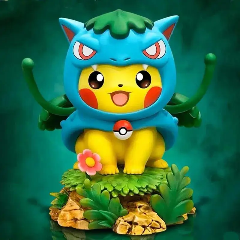Figurines de cosplay Pikachu – Gengar, Charizard, Bulbasaur, Enton et bien plus encore. (environ 10-12 cm)