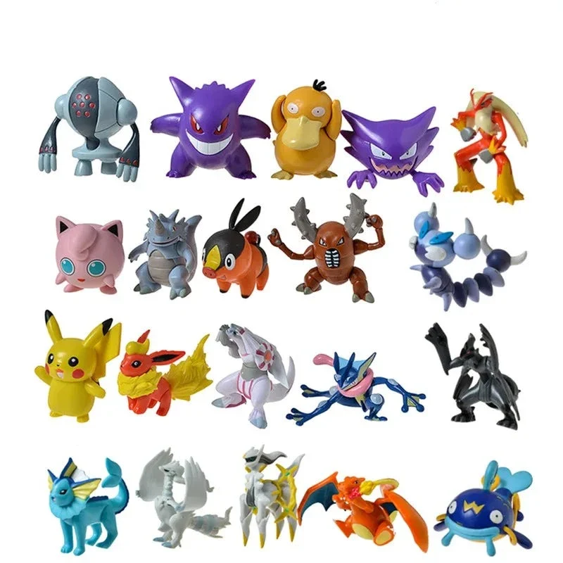 20 pièces de grandes figurines Pokémon (environ 8 à 10 cm).