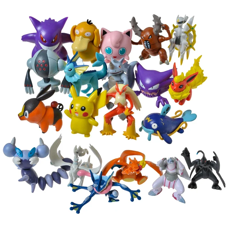 20 pièces de grandes figurines Pokémon (environ 8 à 10 cm).