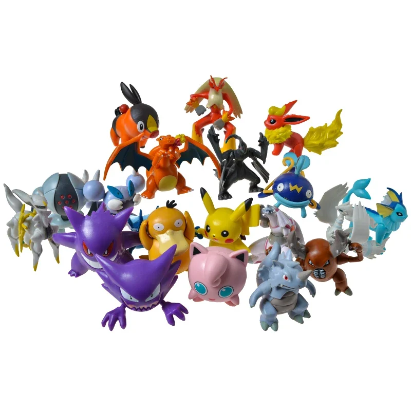 20 pièces de grandes figurines Pokémon (environ 8 à 10 cm).