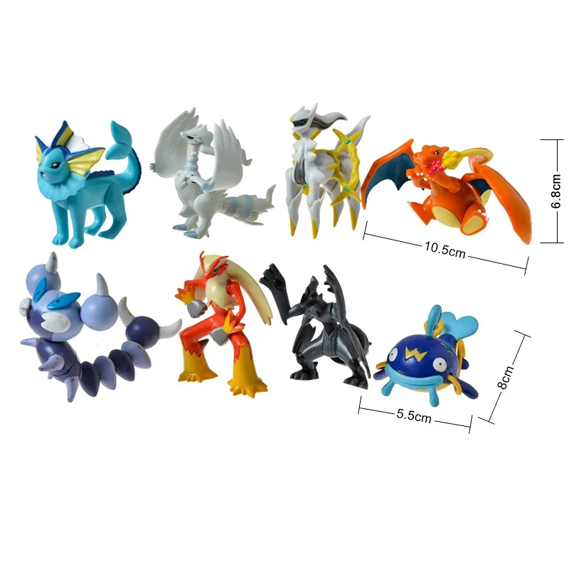 20 pièces de grandes figurines Pokémon (environ 8 à 10 cm).