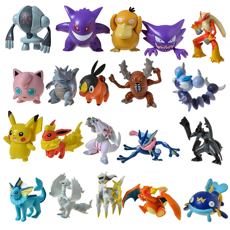 20 pièces de grandes figurines Pokémon (environ 8 à 10 cm).