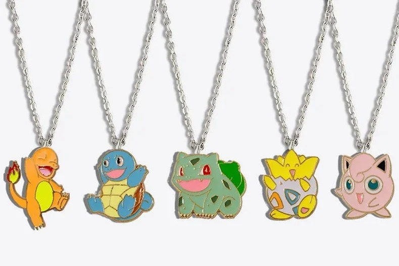 Collier mignon Pikachu, Évoli, Salamèche, Carapuce, Togepi, Jigglypuff ou Bulbasaur