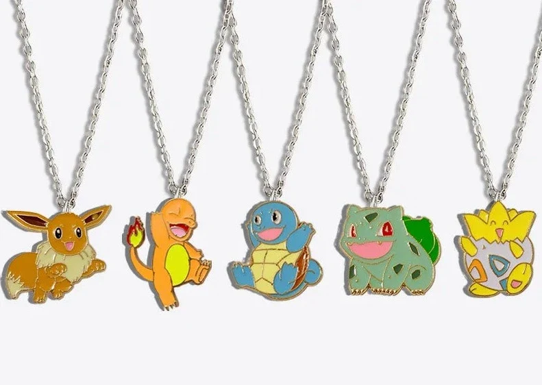 Collier mignon Pikachu, Évoli, Salamèche, Carapuce, Togepi, Jigglypuff ou Bulbasaur