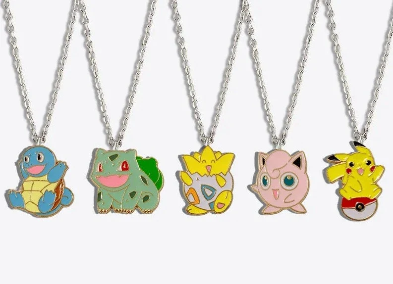 Collier mignon Pikachu, Évoli, Salamèche, Carapuce, Togepi, Jigglypuff ou Bulbasaur