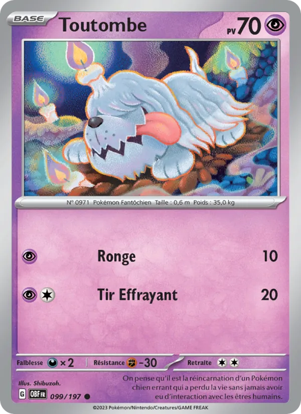 Toutombe 99/197 — EV03 – Flammes Obsidiennes — Carte Pokémon française