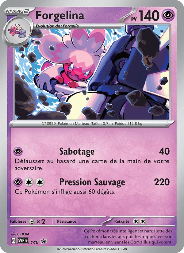 Forgelina 140/225 — SVP — Promos Écarlate et Violet — Carte Pokémon française