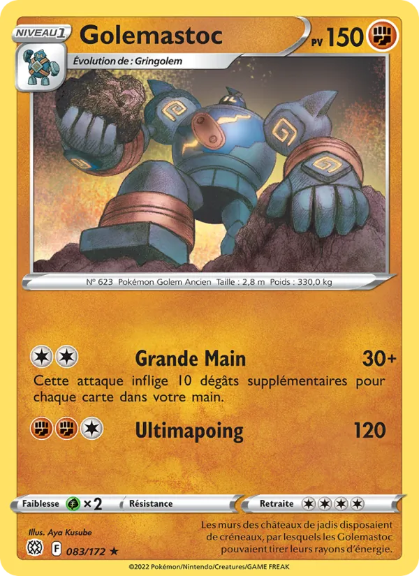 Golemastoc 83/172 — EB09 - Stars Etincelantes — Carte Pokémon française