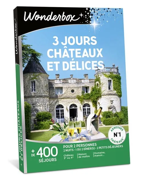 Coffret cadeau Wonderbox 3 jours Châteaux et Délices Edition 2025