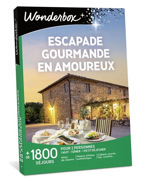 Coffret cadeau Wonderbox Escapade gourmande en amoureux Edition 2025